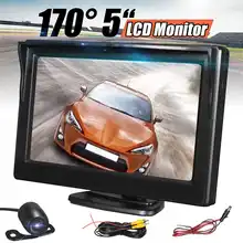 5 pollici Auto Retromarcia Telecamera di Parcheggio Monitor DC10V-30V Auto Monitor TFT Lcd Con 170 Gradi Rearview D’inversione Della Macchina Fotografica di Visione Notturna