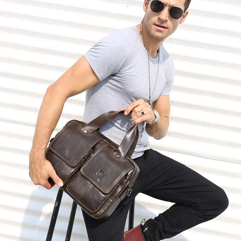BULLCAPTAIN Men Genuine Leather Bag Business Computer Laptop Bags Fashion Cowhide Male Commercial Briefcase Messenger Shoulder BULLCAPTAIN Men Genuine Leather Bag Business Computer Laptop Bags Fashion Cowhide Male Commercial Briefcase Messenger Shoulder