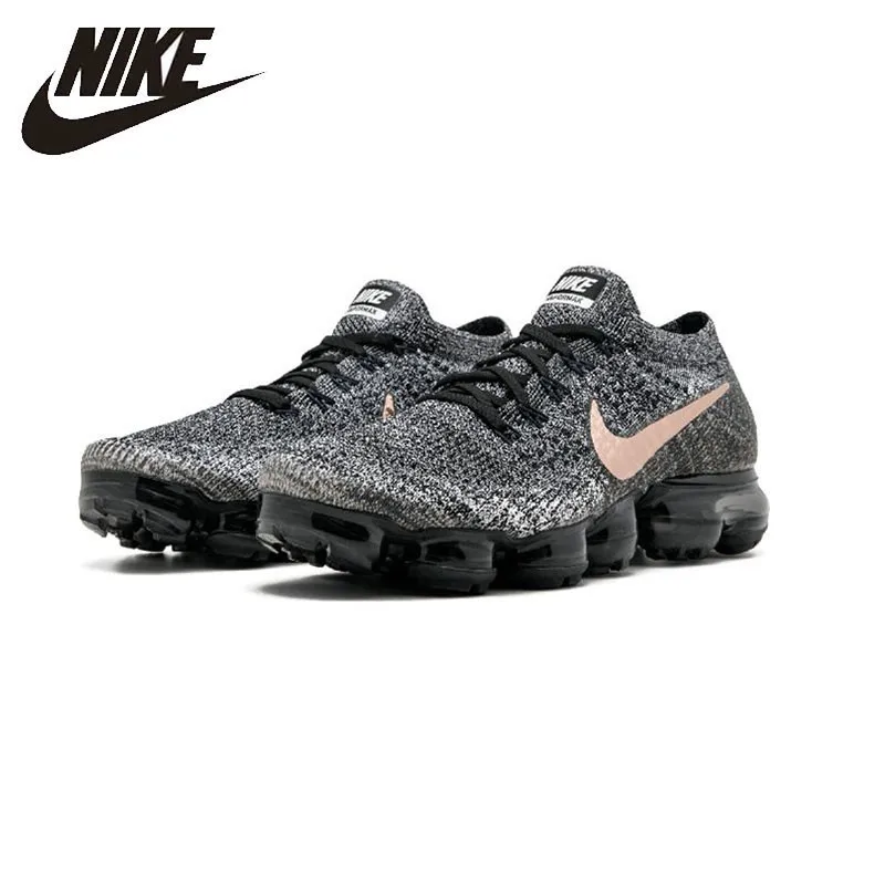 Nike AIR VAPORMAX FLYKNIT Breathable Men's Original Running Shoes Dark Grey Non-slip Outdoor Sports Sneakers #849558-010 Nike AIR VAPORMAX FLYKNIT Breathable Men's Original Running Shoes Dark Grey Non-slip Outdoor Sports Sneakers #849558-010