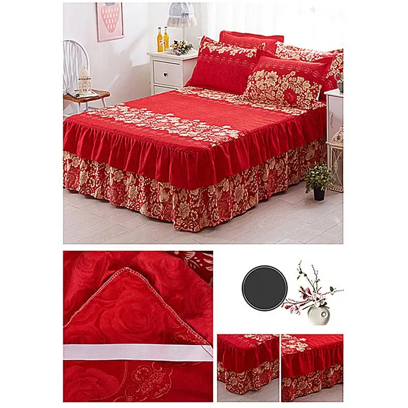 Платье кровать с красивым цветком и принтом Love Eternal Red наволочка 180*200 см 150*200