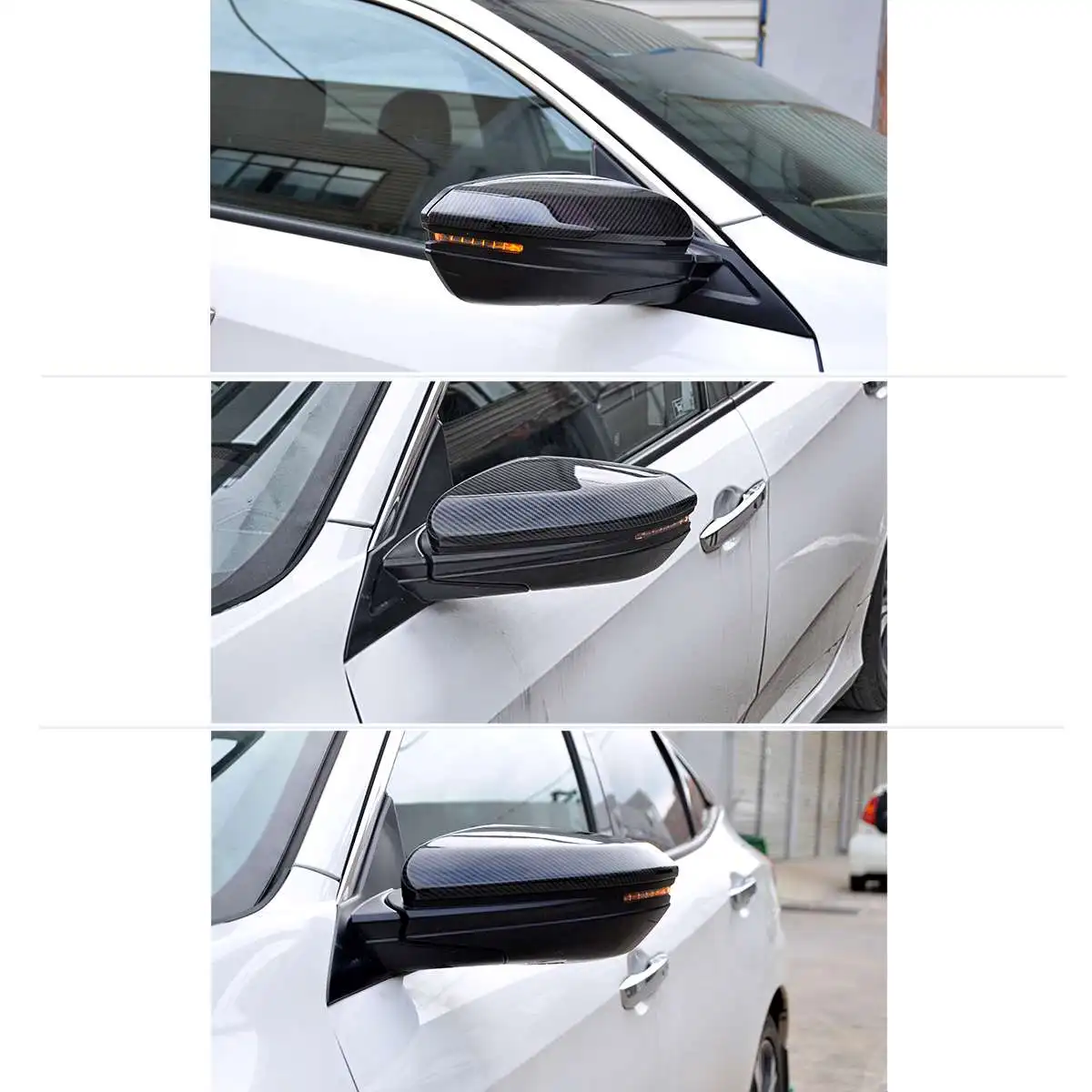 Для Honda Civic 2016 2017 2018 Сменные крышки для зеркала заднего вида из углеродного