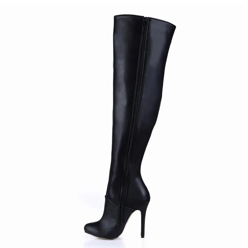 

women boots shoes woman winter snow zapatillas botas zapatos mujer over knee high heels zip for club party ladies shoes big size