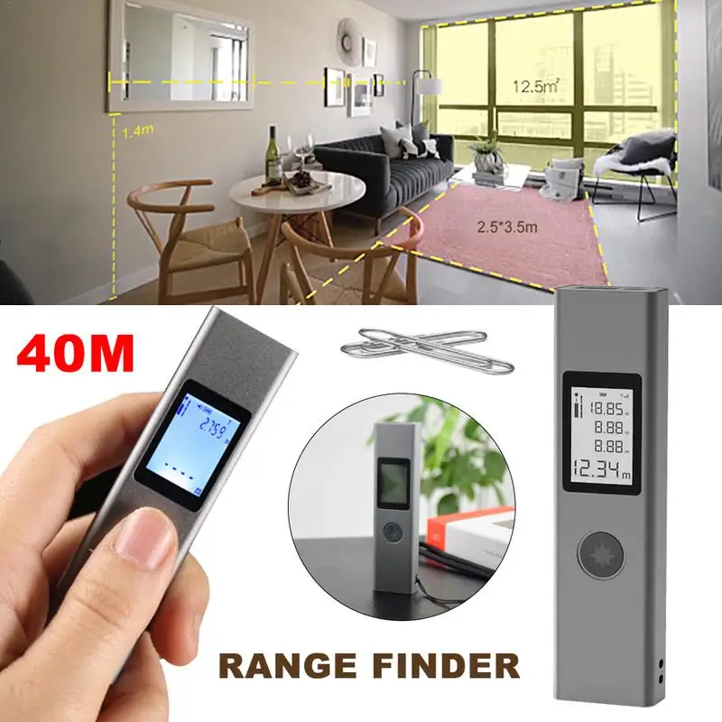 

ANS 40M LS1 Range Finder Ultra-Mini USB Charging Pocket Range Finder High-Accuracy Distance Meter Test Tools