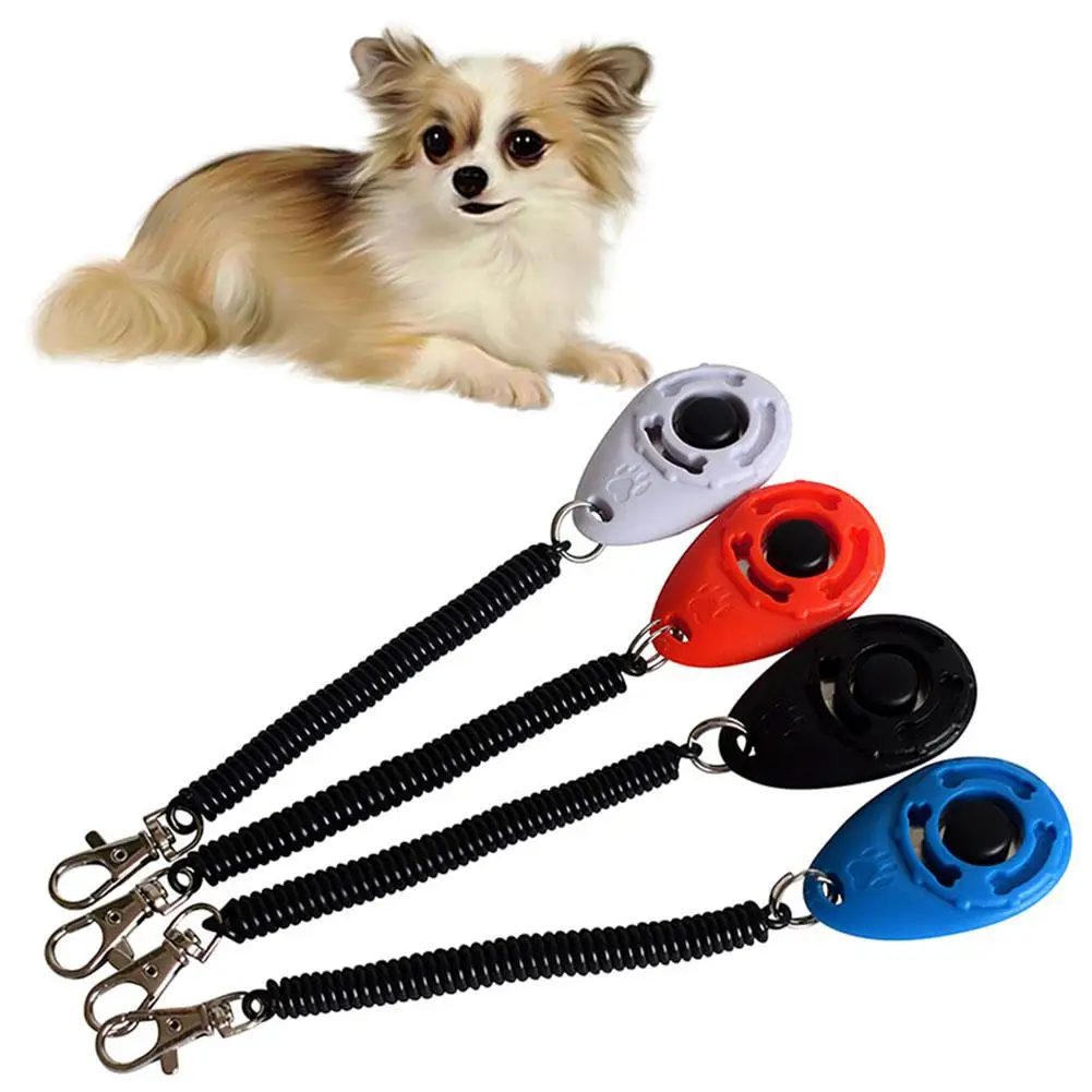 

None Pet Dog Water Drop Shape Training Clicker Puppy Button Click Trainer