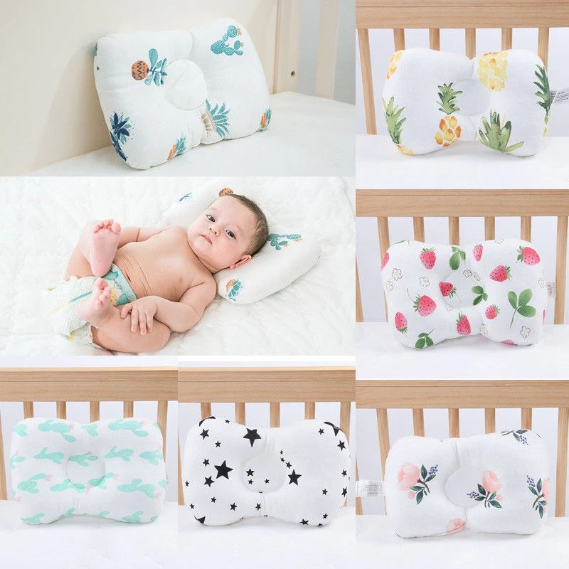 New Lovely Soft Baby Cot Pillow Prevent Flat Head Silk Floss Cushion