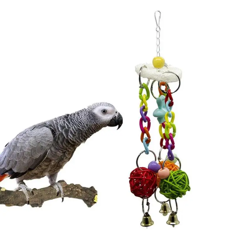 

Parrot Toy Wood Birds Standing Chewing Rack Toys Bead Ball Parrot Toy Bird Toys Accessories Supplies