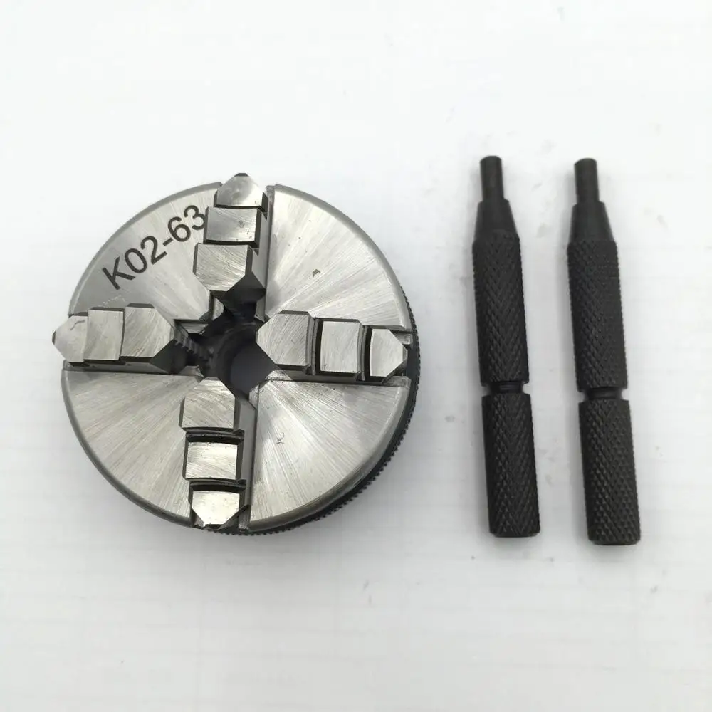 

4 Jaw 2.5" Manual Self-Centering Lathe Chuck K02-63 K02 63 With Fingertight two wrenches for Lathe Machine