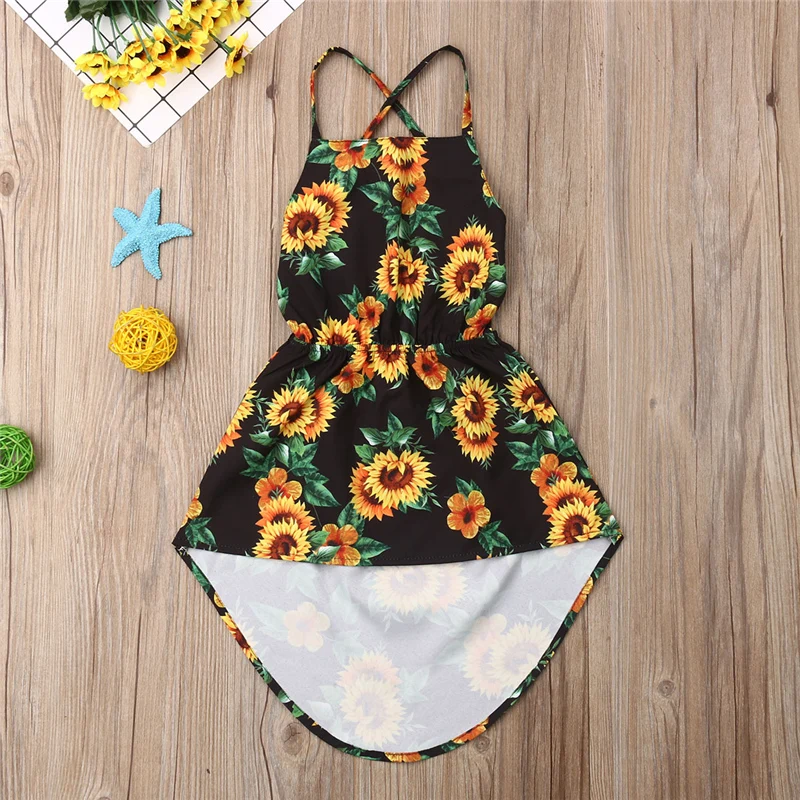 Платье для девочек одежда маленьких детское летнее платье с открытой спиной и