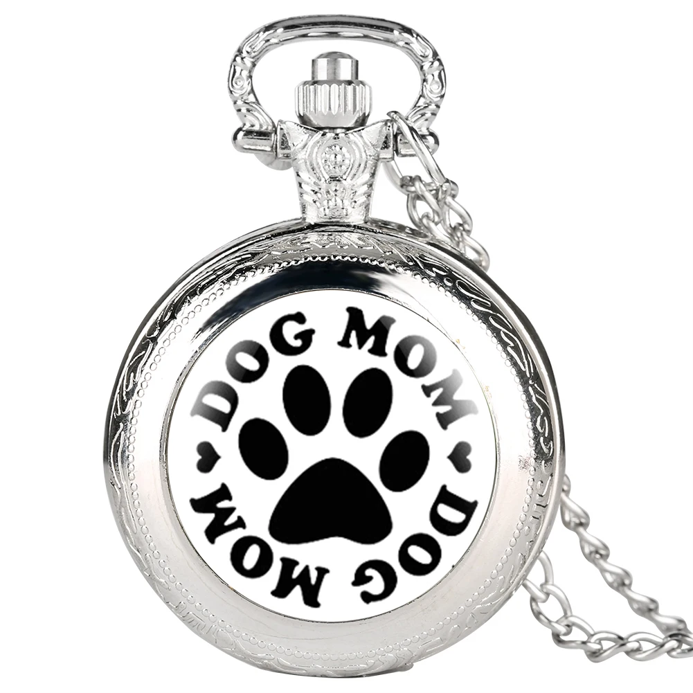 Карманные часы серии Love Dog Mom для женщин аналоговые кварцевые Подвесные с
