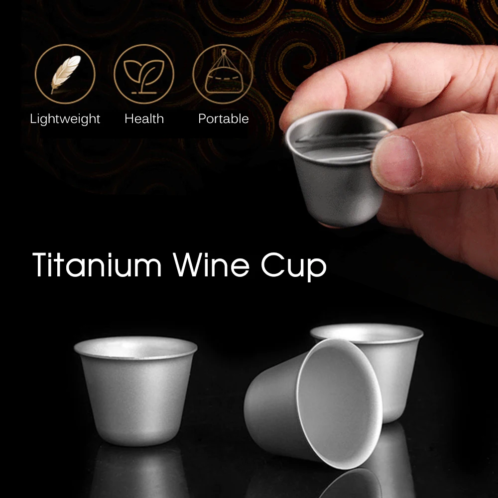 

Mini Titanium Cup Outdoor Camping Wine Tea Cup Picnic Party Drinkware Tableware Anti-broken Cup 1PCS / 2 PCS / 3 PCS