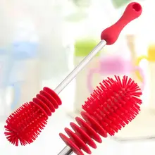 New For Washing Cleaning Rotary Handle Long Handle Scrubbing Feeding-bottle Brush