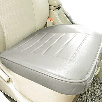 

Grey Edge Wrapping Full Surround Car Front Seat Cushion Cover Pad Mat for Auto Supplies Office Chair with PU Leather 1 Piece