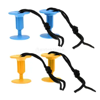 4PcsPack Bodyboard Surfboard Body Board Threaded Leash Plugs with Cords Strings Water Sports Surfing Accessories