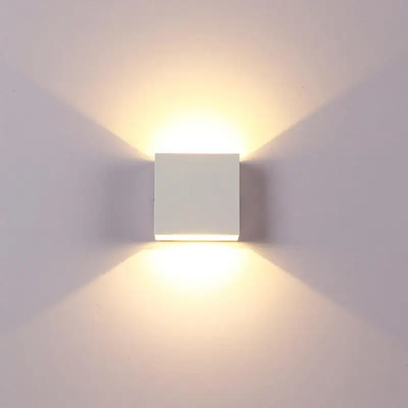 

6W Lampada LED Aluminium Wall Light Rail Project Square LED 6Wall Lamp Bedside Room Bedroom Wall Night Lamps Arts Dimmable Light