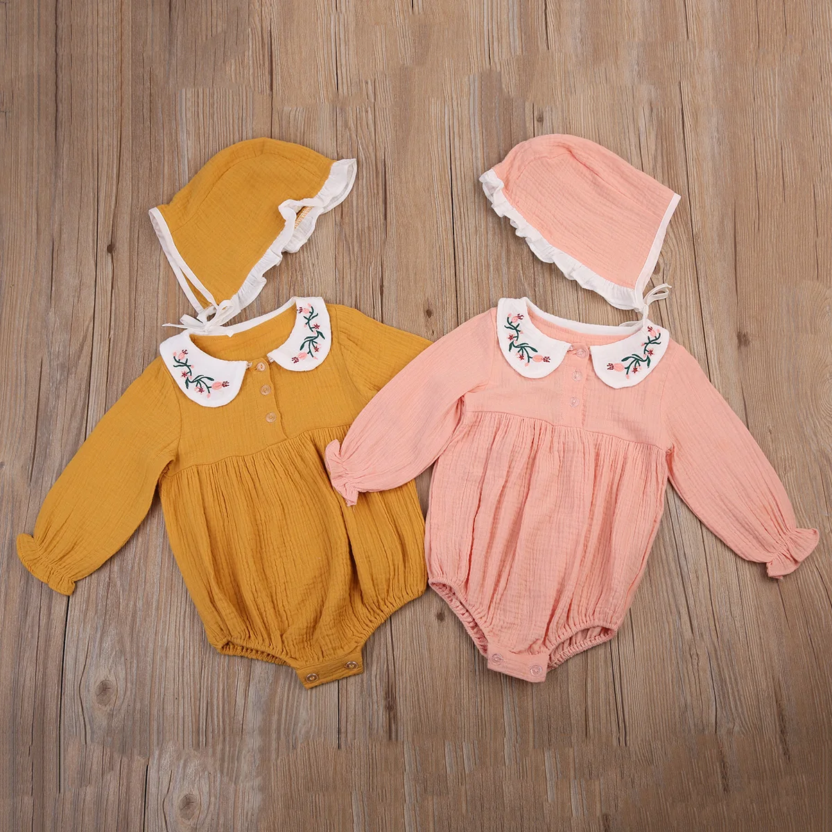 Newborn Toddler Baby Girl Clothes Romper with Hat Sunsuit 2Pcs Setin