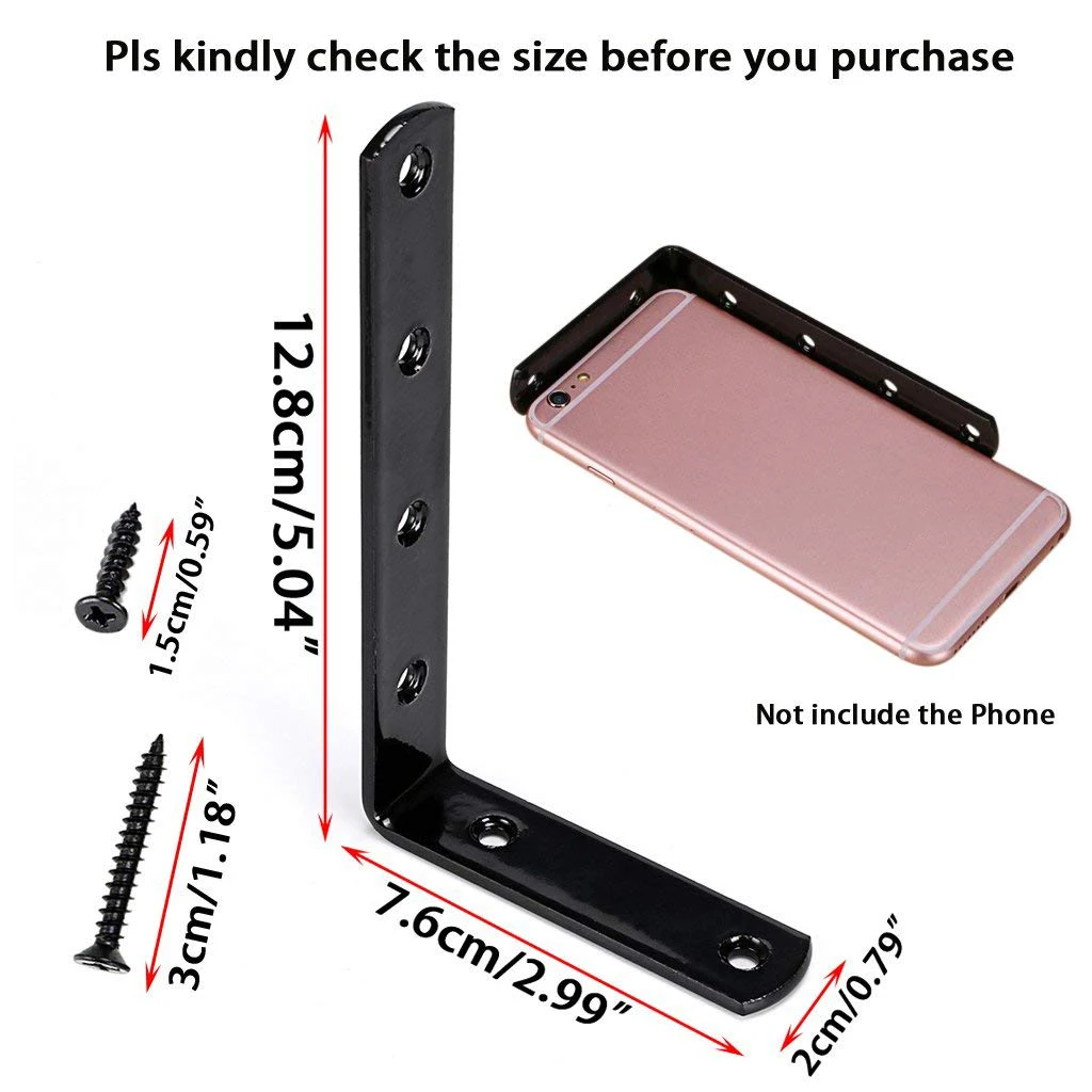 FUNN 4pcs 12.7 x 7.6cm Stainless Steel Fasteners for Shelf Floating