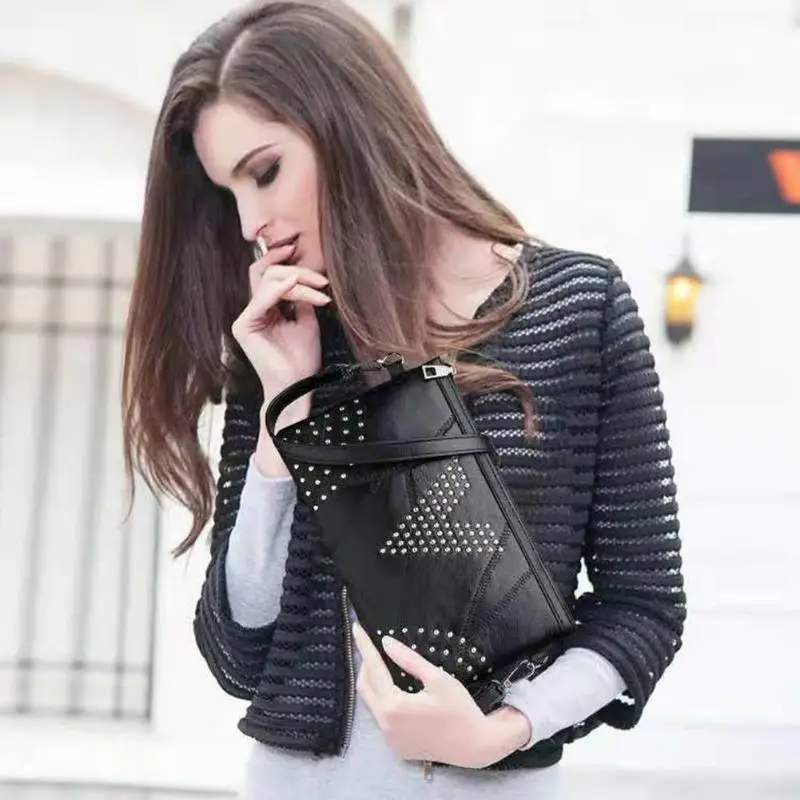 النساء برشام بو الجلود حقيبة Crossbody حقيبة حبال رسول حقائب كتف السيدات الفتيات المرأة حقائب دروبشيبينغ