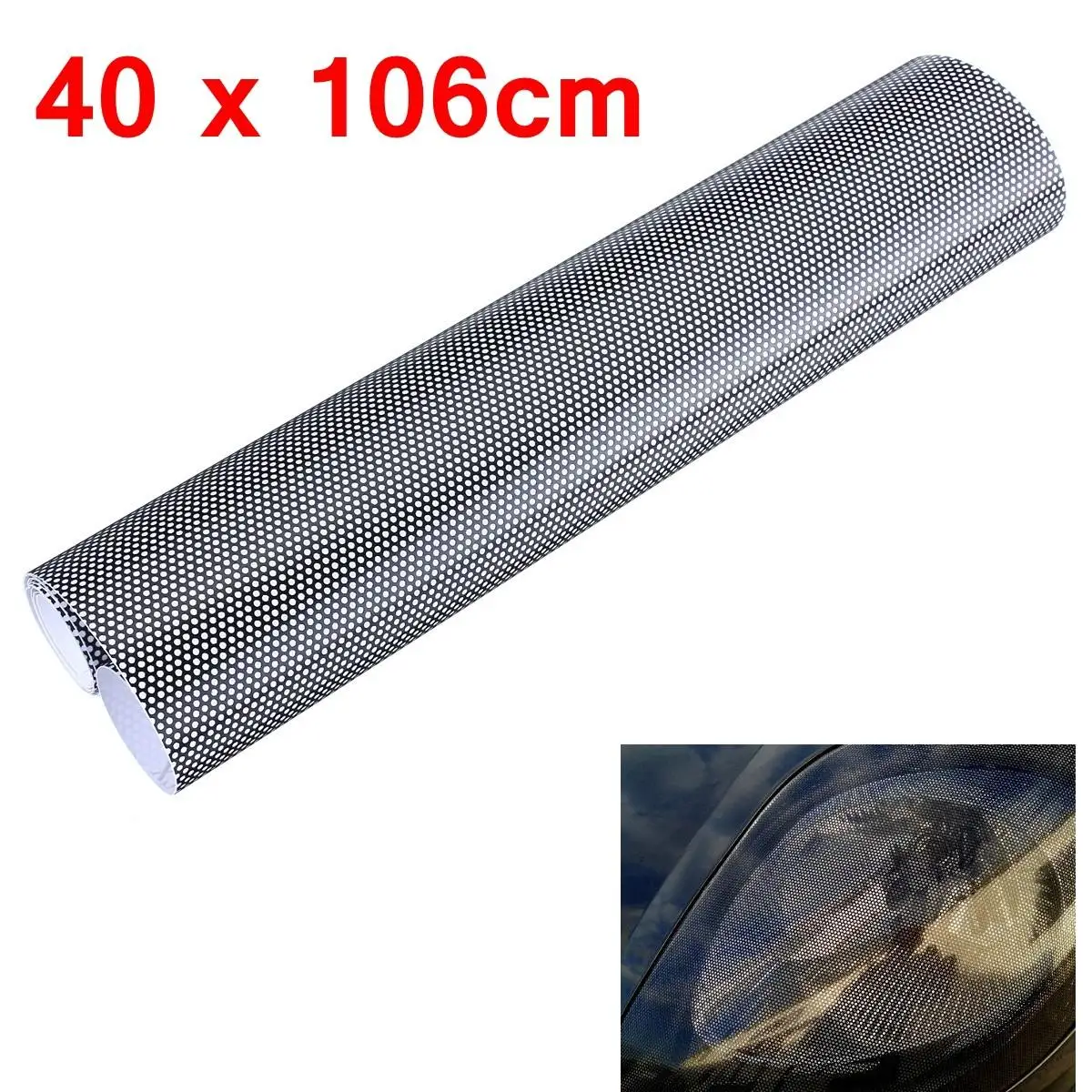 5m x 106cm Headlight Tinting Perforated Mesh Film Like Fly-Eye MOT Legal Tint