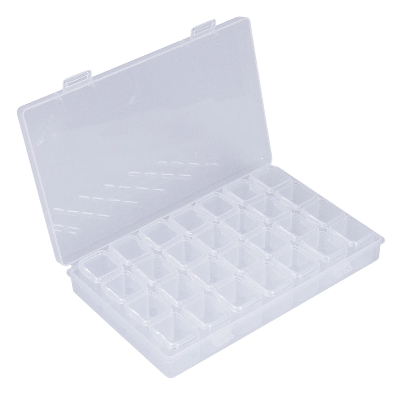 28-Slots Plastic Adjustable Jewelry Storage Box Case Craft Organizer Beads PP