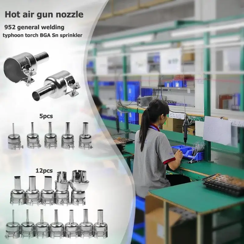 1 комплект Тепловая пушка из нержавеющей стали сопла 3-12 мм квадратные круглые тепловые воздушные пушки наконечник для 850 паяльная станция горячего воздуха