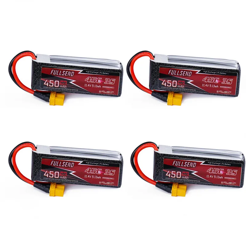 1/4 шт. fullsend 11 4 V 3S 450 мАч HV 45C Lipo Батарея XT30 разъем для дрона с дистанционным