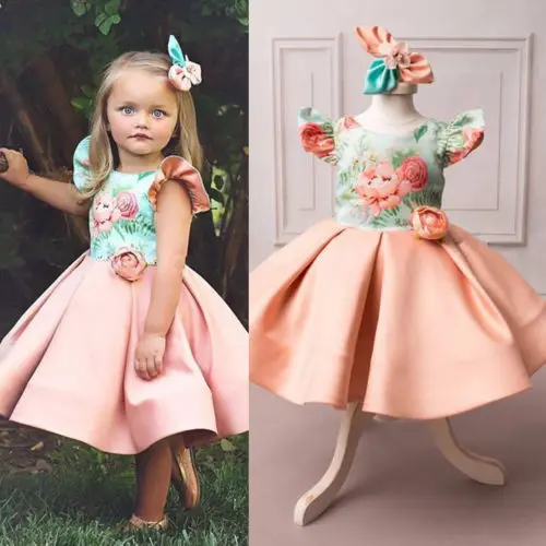

Princess Wedding Party Prom Birthday Sleeveless Heart shape Backless Tutu Dress And Clip for Baby Girl 6M-5Y