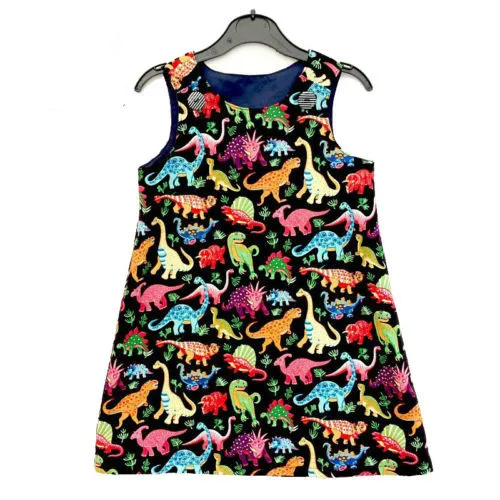 Детское платье принцессы без рукавов с рисунком динозавра для маленьких девочек, повседневный жилет, рубашка, топы, размер От 2 до 6 лет