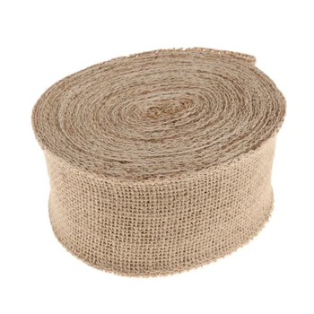 

Hot Sale 10m Burlap Ribbon for DIY Party Wedding Christmas Decor Arts Crafts - 6cm