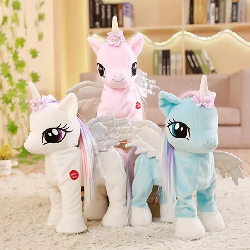 

Valentines Day Gift Plush Unicorn Pony Toy Cute Plush Pony Toys Electronic Kid Toy Musical Unicorn Soft Toys for Children
