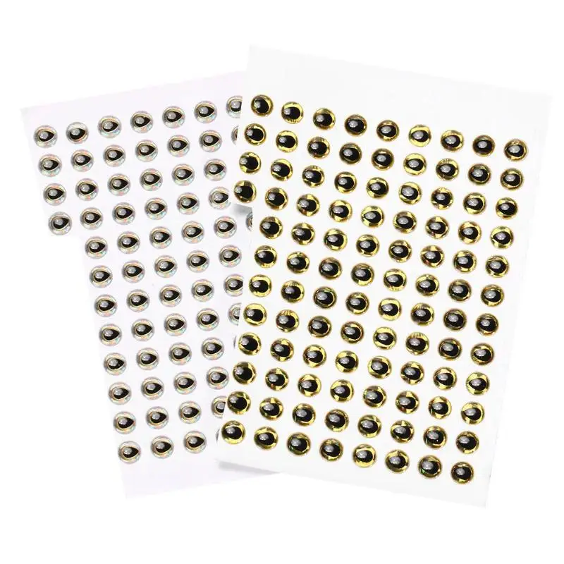 

200pcs/lot 6mm Fishing Lure Eyes Fly Fishing Fish Eyes Tying 3D Lure Baits Making Fishing Accessories Gold Silver