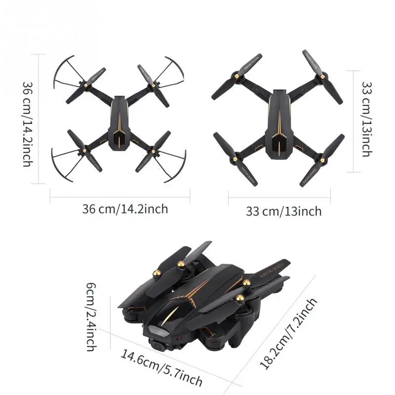 Складной Дрон VISUO XS812 GPS Wi Fi 2 МП/5 МП HD камера светодиодный светильник 4 ГГц канала