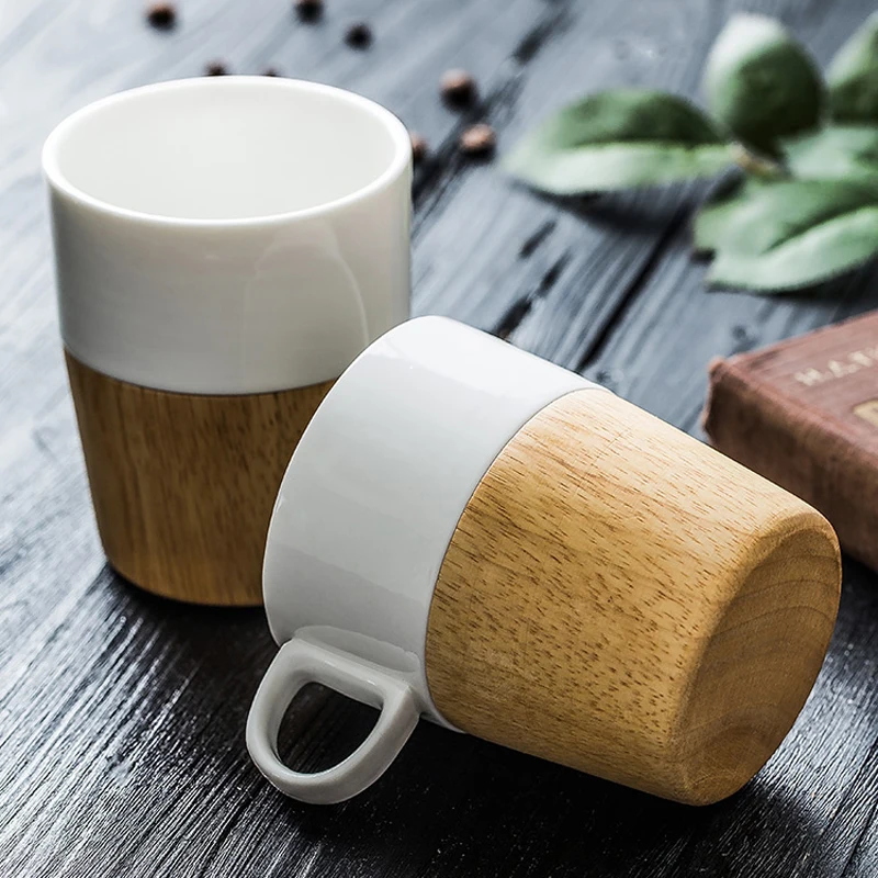 Деревянные нижние керамические кружки домашний офис питьевой кофе молоко чай чашки Новинка подарки