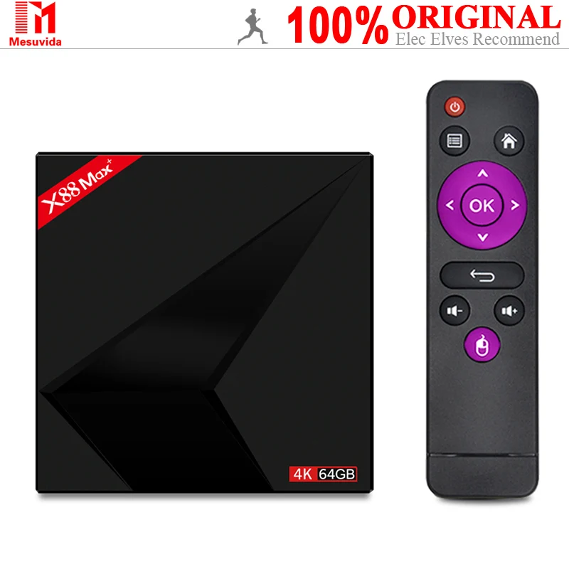 

Mesuvida Android 8.1 4K TV Box 4GB 64GB RK3328 CPU Quad Core ARM Cortex A53 Processor Mali 450 GPU X88 MAX+ Set Top Box