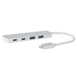 4 в 1 USB C Тип-C концентратора Алюминий сплав USB-C 2 Порты Usb 3,0 хаб Тип-C зарядка PD конвертер адаптер для портативных ПК