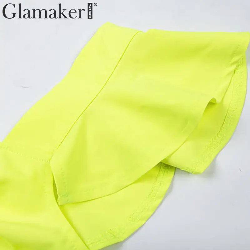 Glamaker, трикотажные повязки, v-образный вырез, сексуальные топы и футболки, женские топы, летняя рубашка с оборками на рукавах, топ, женский, на шнуровке, сексуальный короткий укороченный топ