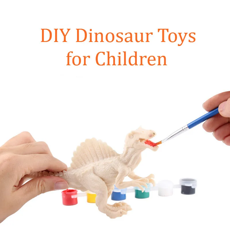 

Children DIY toys Dinosaur Shape Doodle Enamel Painted Dolls Do Not Fall Bad DIY Graffiti Painting toys for birthday gifts