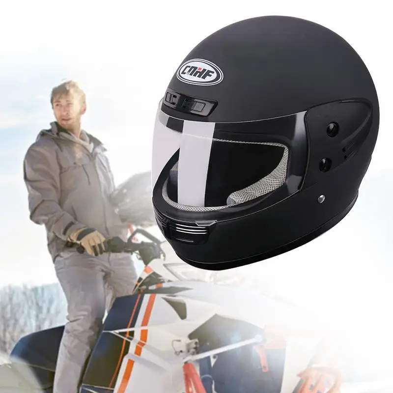 

Motorcycle Full Face Electric Car Helmet Winter Warm Full-Covering Battery Vehicle Anti-Fog ABS Plastic Safety Helmet
