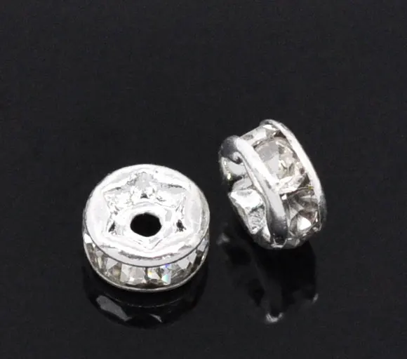 

DoreenBeads 50 SP Clear Rhinestone Rondelle Spacers Beads 4x2mm (B13704) yiwu
