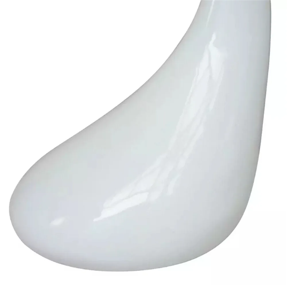 vidaXL Coffee Table with Round Glass Top High Gloss White 240320