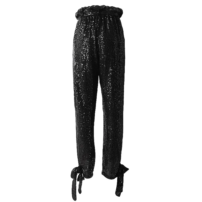 La Nuevo Alta De Primavera Pantalones Lentejuelas Señoras Cintura Salvaje Superaen 2019 Black Moda Las Mujer Ancho znfBIY7qx