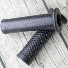 Black Retro Cafe Racer 22mm Rubber Motorbike Grip For Honda Kawasaki Moto Handlebar Motorcycle Handle Grips vodool 2pcs rubber motorcycle grip 22mm motorcycle vintage handlebar grip for all motorcycle high quality cars styling