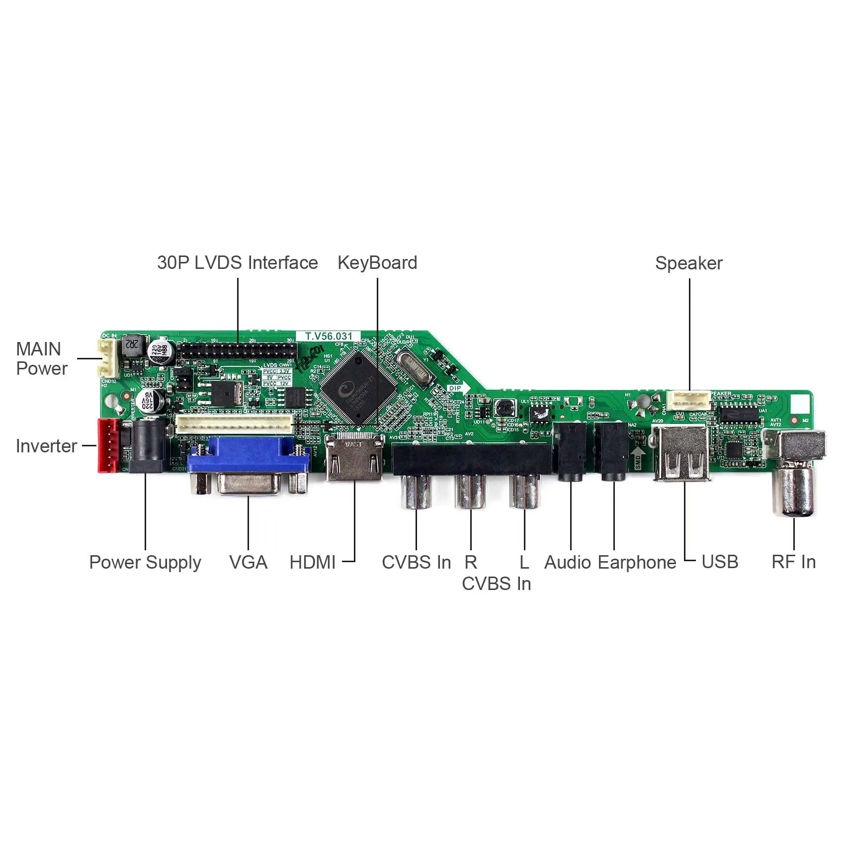 Плата ЖК дисплея HD MI VGA AV USB RF совместимая с интерфейсом LVDS экран 42 дюйма 1920x1080
