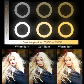 

Selfie Light LED Studio Camera Ring Light Photo Phone Video Light Lamp With Tripods Selfie Stick Ring Table Fill Light For Canon