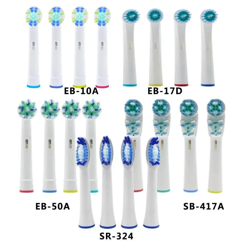 

4PCS Replacement Toothbrush Heads for Oral Hygiene B Cross Floss Action Precision Pulsonic Electric Soft-bristled Tooth Brushes