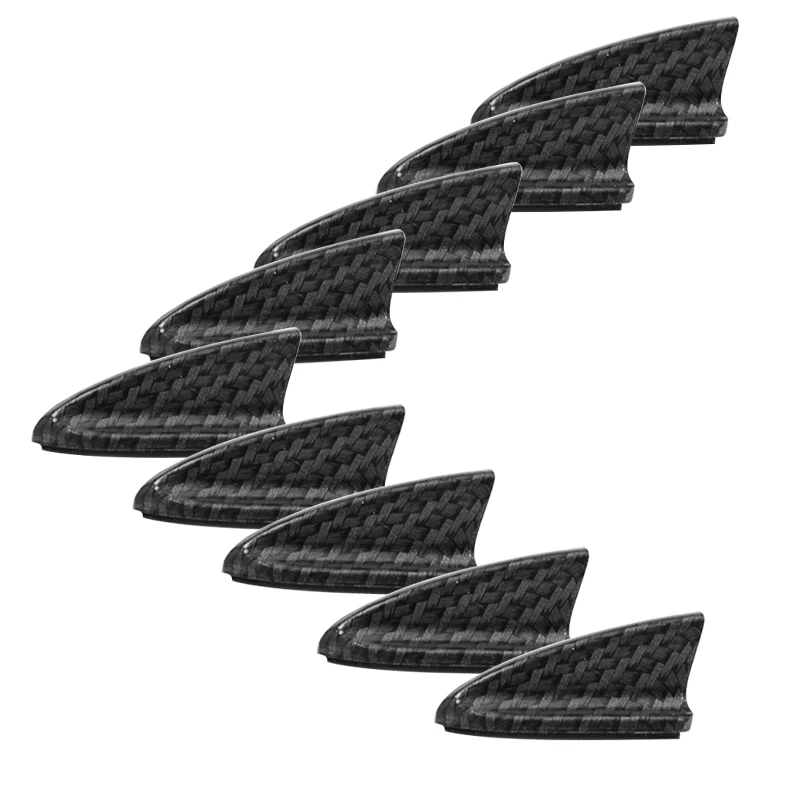 

Universal 10pcs Car Rear Roof Shark Diffuser Fin Set Carbon Fiber Color Air Vortex Generator ABS For Auto SUV Jeep