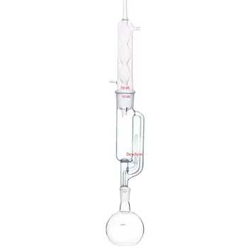 

500ml 24/40 Glass Soxhlet Extractor Allihn condenser With One Flat Bottom Flask
