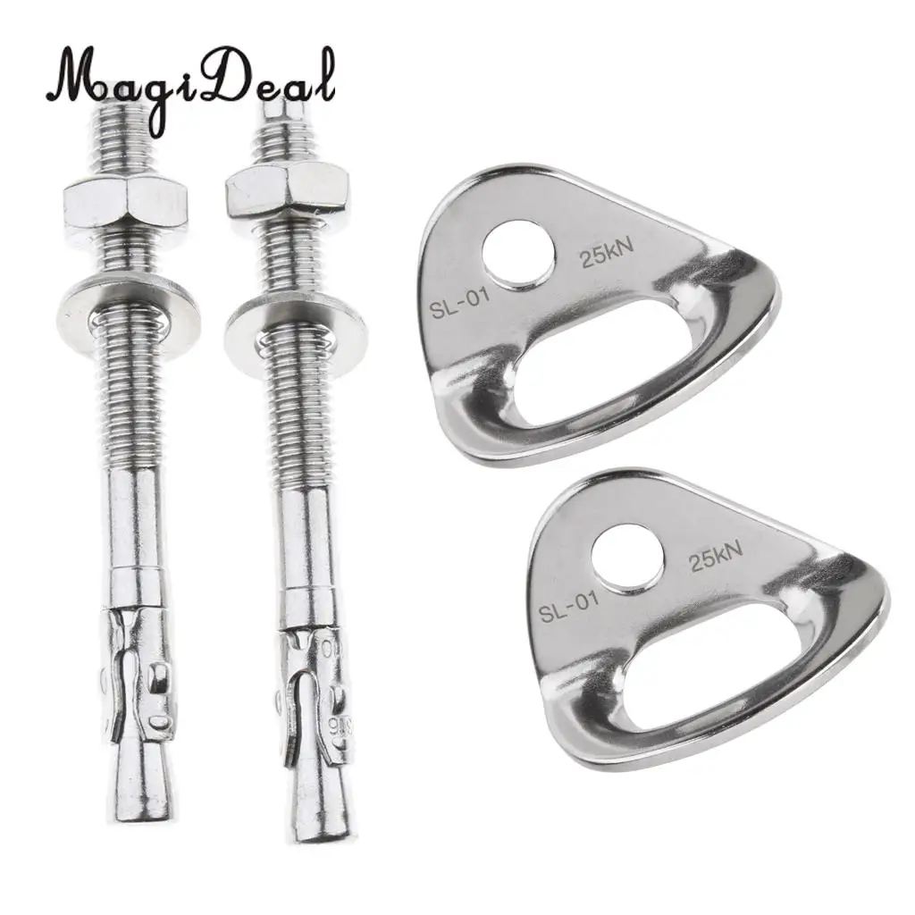 4pcs Rock Climbing Bolt Stainless Steel Anchor Bolt Hangers 10mm Set 25 KN