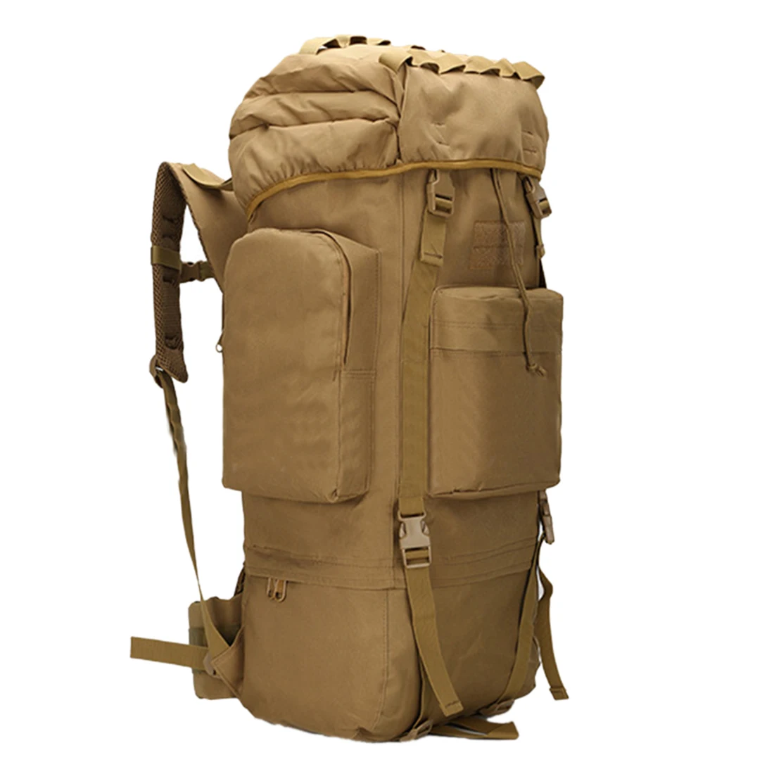 

65L Large Capacity Multifunctional Travel Backpack Tactics Rucksack with Molle for Camping - Black
