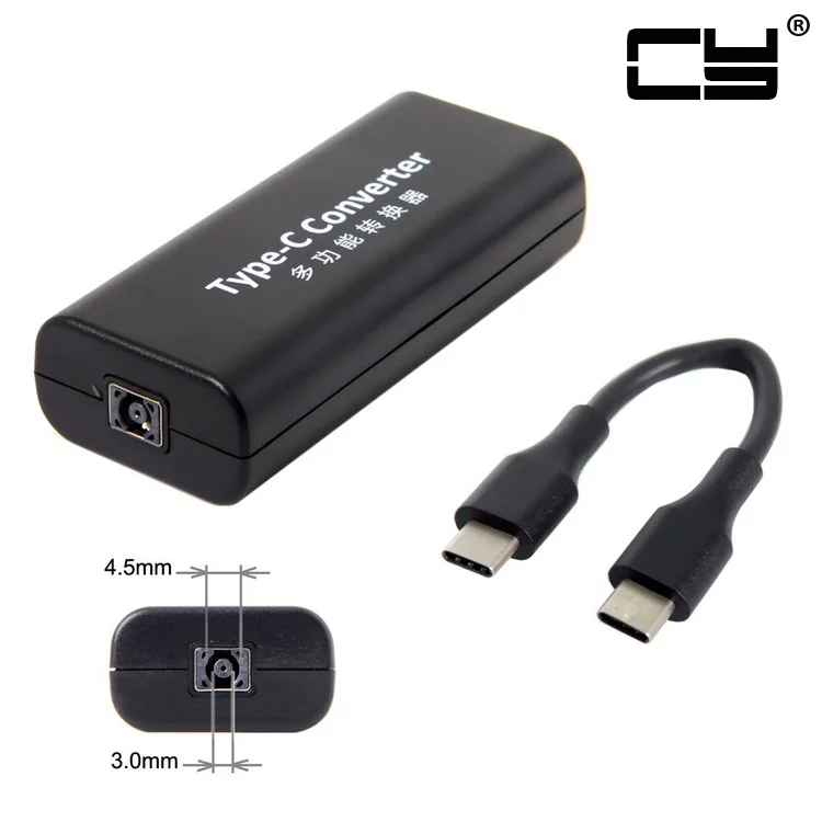 

USB-C Type-C Power Plug to DC 4.5*3.0mm Jack HP Dell Input Charged Cable 45w for Mac book Lap top Cell Phone Tablet