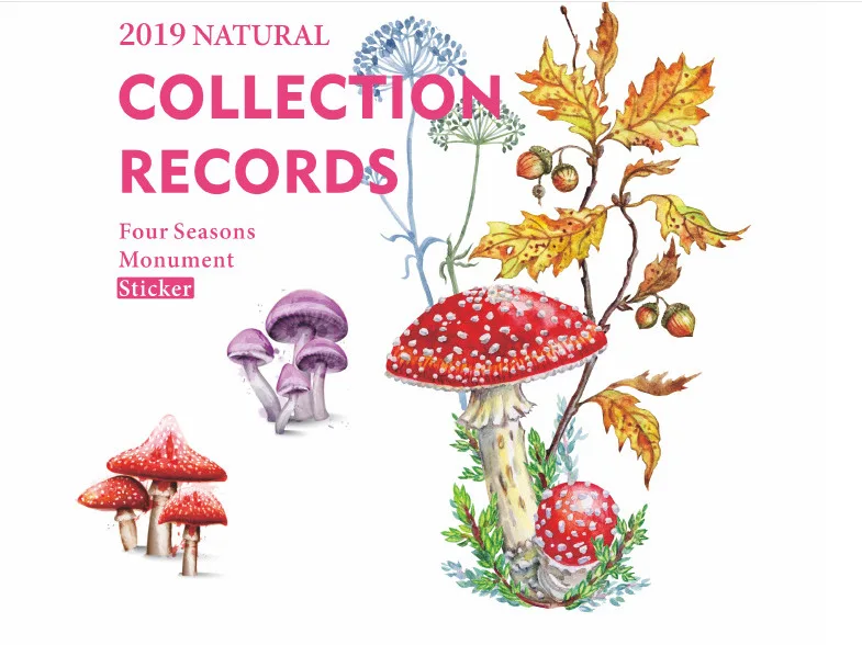 

8Sheets Natural Collection Record Series Creative Stickers scrapbooking Plant Sticker Cute Stationery School Office Supply